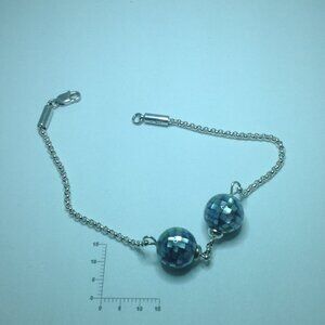 Silver Facet Mother of Pearl Beads Bracelet